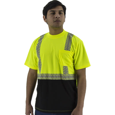 Majestic 75-5215 High Visibility Short Sleeve Shirt with Reflective Chainsaw Striping, ANSI 2, R
