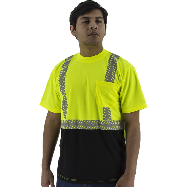 Majestic 75-5215 High Visibility Short Sleeve Shirt with Reflective Chainsaw Striping, ANSI 2, R