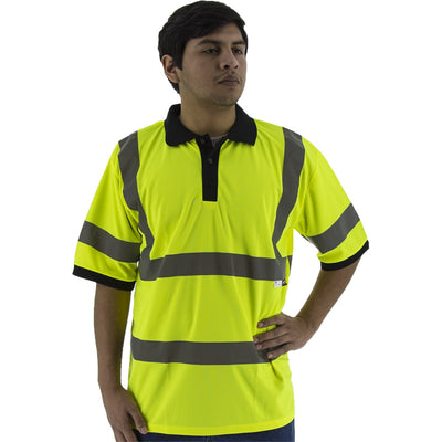 Majestic 75-5311 High Visibility Short Sleeve Polo Shirt, ANSI 3, R