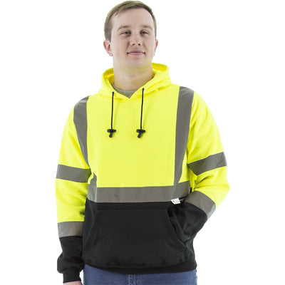 Majestic 75-5327 High Visibility Hooded Pullover Sweatshirt, ANSI 3, R