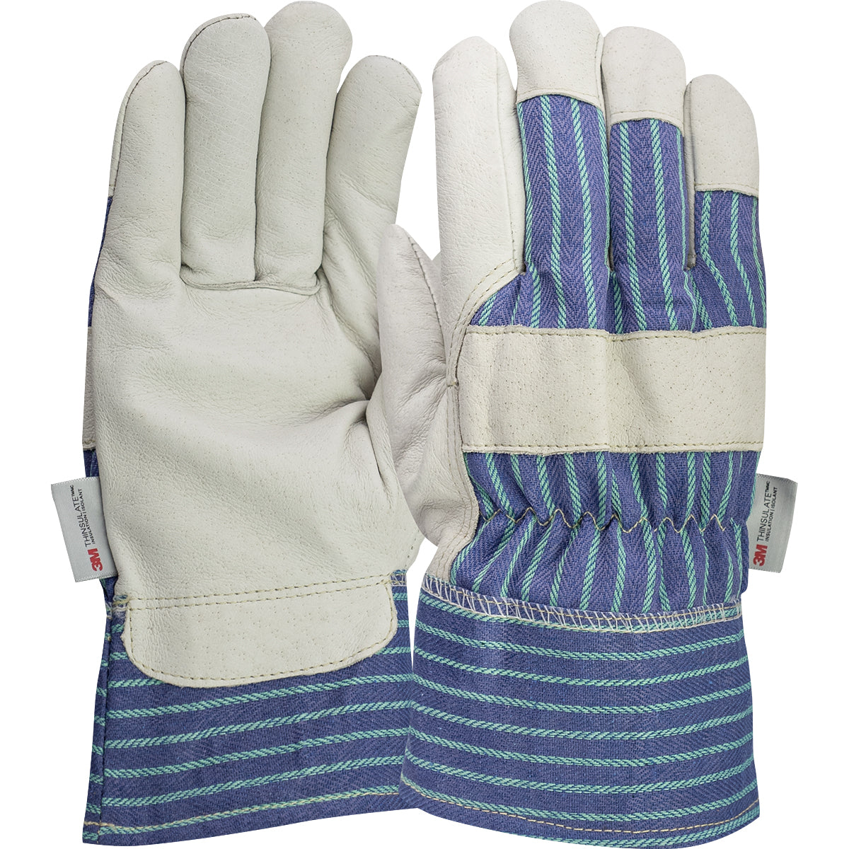 PIP 78-3927 Premium Pigskin Leather Palm Glove with Fabric Back and 3M™ Thinsulate™ Lining + Foam - 