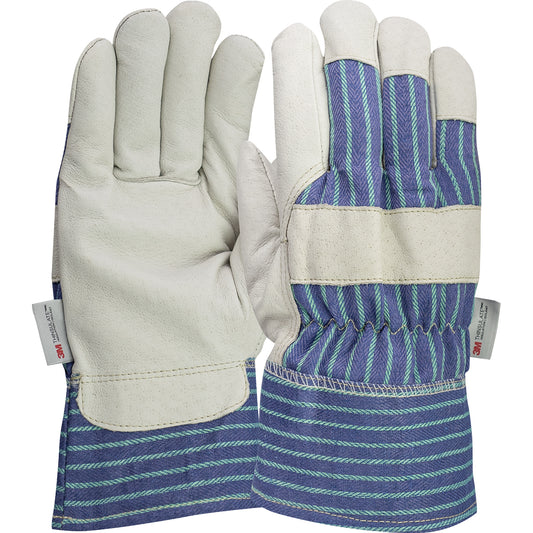 PIP 78-3927 Premium Pigskin Leather Palm Glove with Fabric Back and 3M™ Thinsulate™ Lining + Foam - 