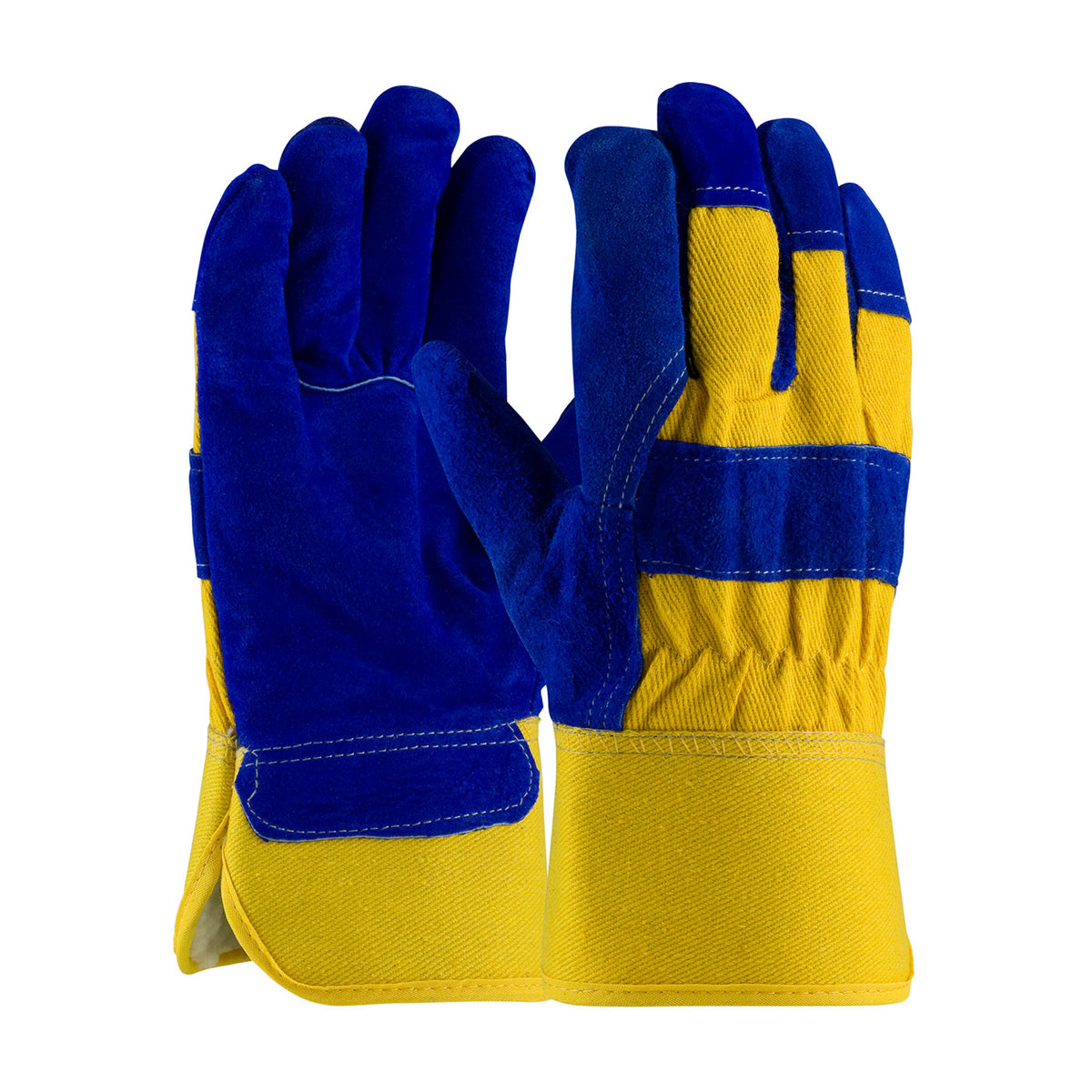 PIP 78-7863B Premium Split Cowhide Leather Palm Glove with Fabric Back and Thick Fleece Pile Lining 