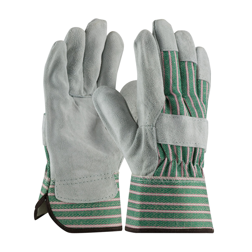 PIP 83-6563 Shoulder Split Cowhide Leather Palm, Rubberized Safety Cuff Gloves (One Dozen)
