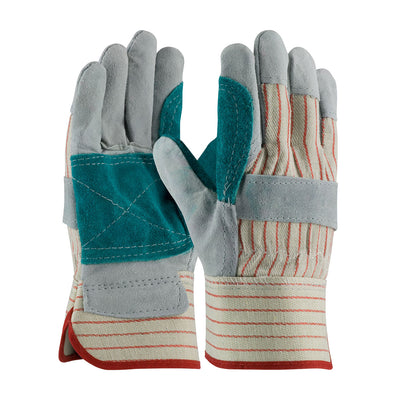 PIP 85-7512J Shoulder Split Cowhide Leather Double Palm Glove Fabric Back Safety Glove(One Dozen)