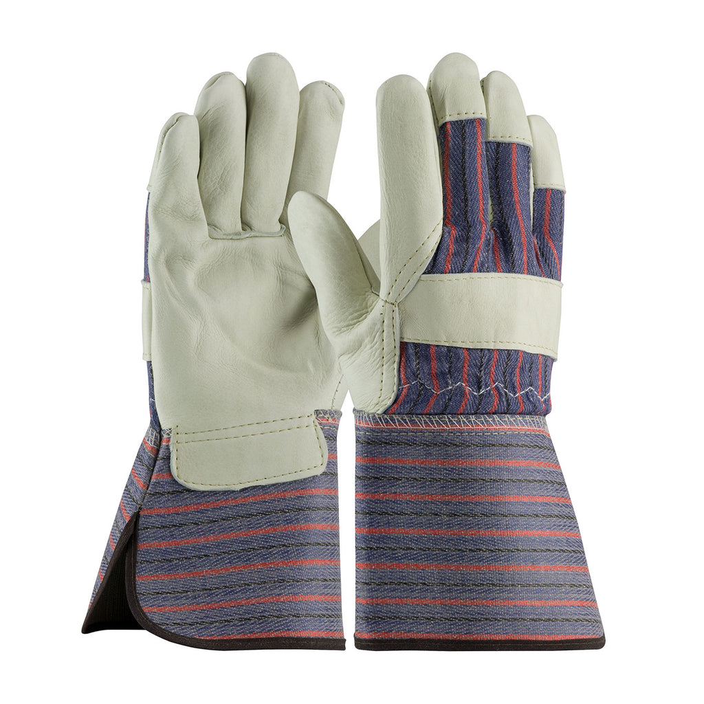 PIP 87-1663 Top Grain Cowhide Leather Palm Rubberized Gauntlet Cuff Safety Glove (One Dozen)