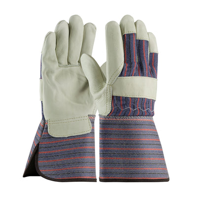 PIP 87-1663 Top Grain Cowhide Leather Palm Rubberized Gauntlet Cuff Safety Glove (One Dozen)