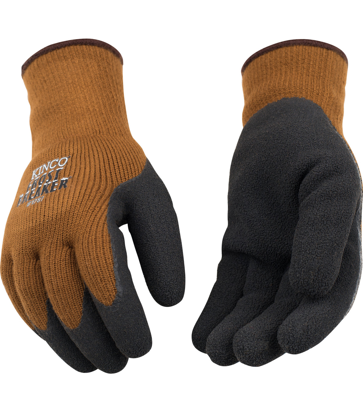Kinco 1787 Kids' Frost Breaker® Brown Thermal Knit Shell & Foam Latex Palm (3 Pair) - alternate view