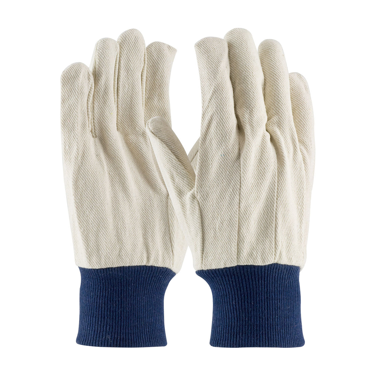 PIP 710BKWK Economy Grade Polyester/Cotton Canvas Single Palm Glove - Blue Knit Wrist (One Dozen)