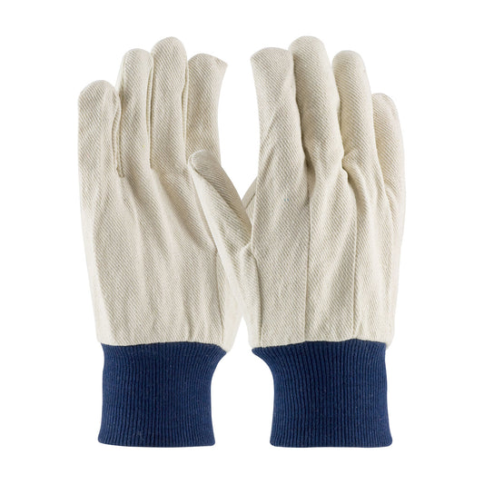 PIP 710BKWK Economy Grade Polyester/Cotton Canvas Single Palm Glove - Blue Knit Wrist (One Dozen)