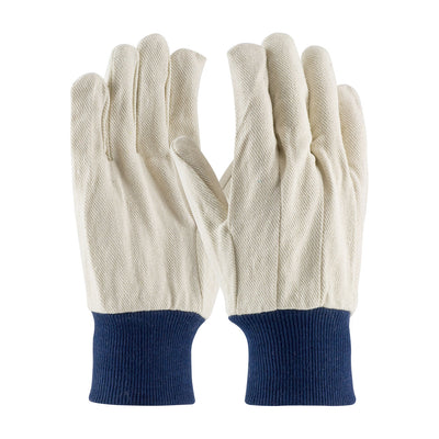 PIP 710BKWK Economy Grade Polyester/Cotton Canvas Single Palm Glove - Blue Knit Wrist (One Dozen)