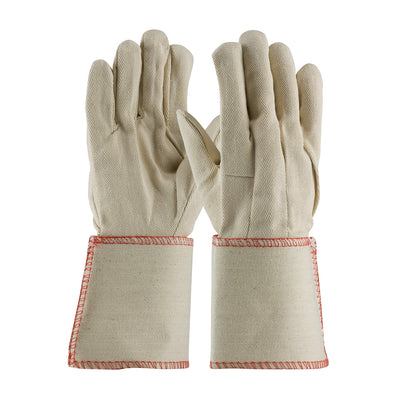 PIP 90-910GA Premium Grade Cotton Canvas Single Palm Glove - Plasticized Gauntlet Cuff (One Dozen)
