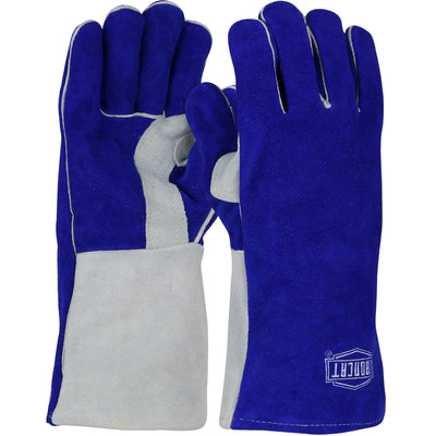 West Chester 9051 Iron Cat Premium Cowhide Gloves, Blue/Grey (One Dozen)