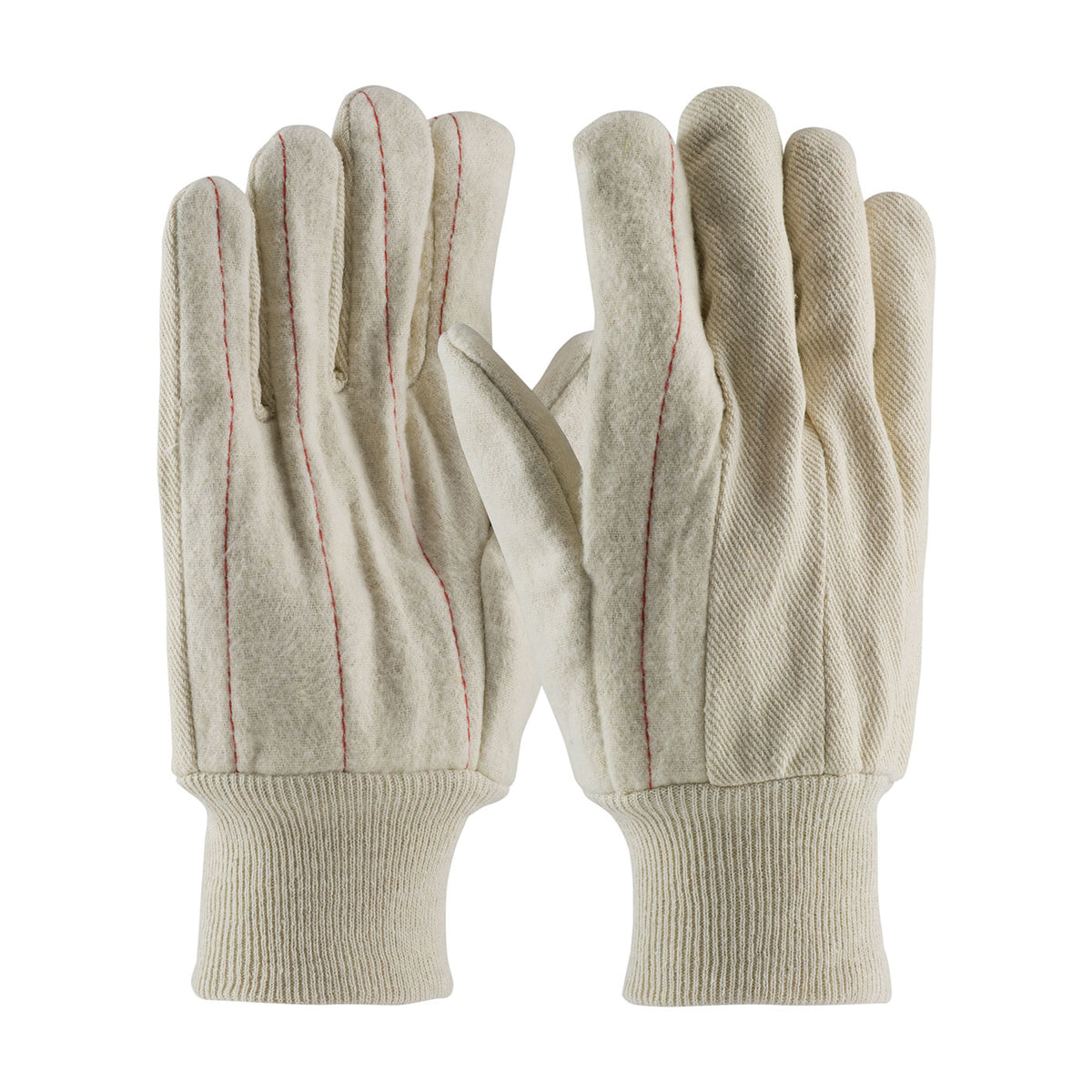 PIP 92-918O Men's Cotton Canvas Double Palm Nap-out Finish Safety Glove (One Dozen)