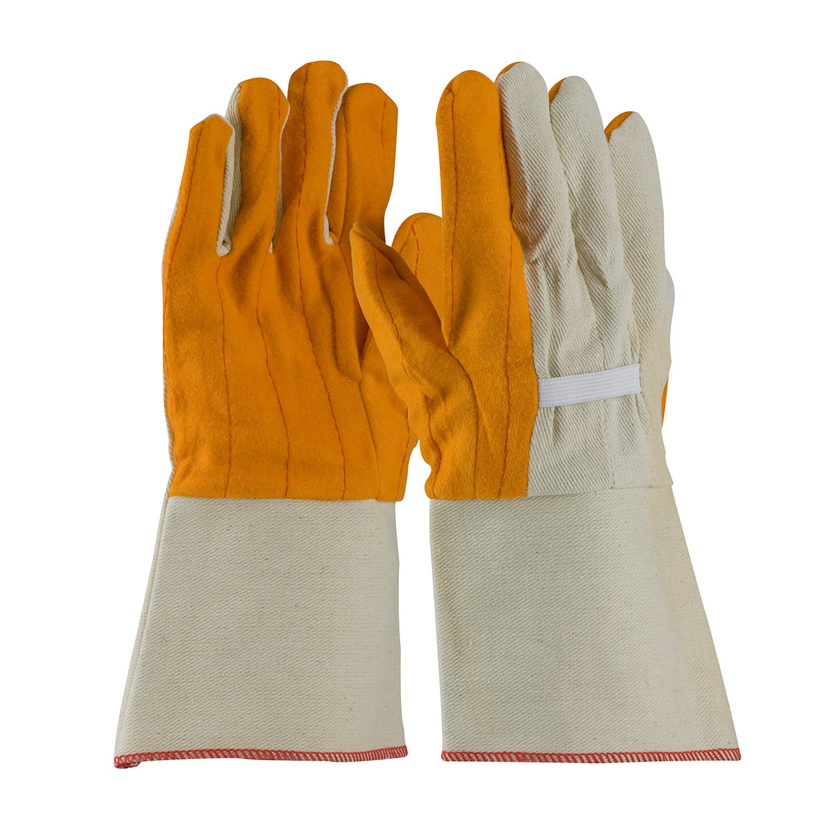 PIP 93-578G Premium Grade Chore Glove with Double Layer Palm, Canvas Back and Nap-Out Finish - Rubbe