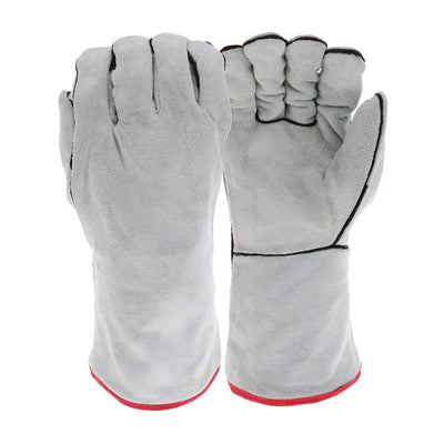 Ironcat 930 Economy Grade Split Cowhide Leather with Cotton Lining Welder's Glove, Large (One Dozen)