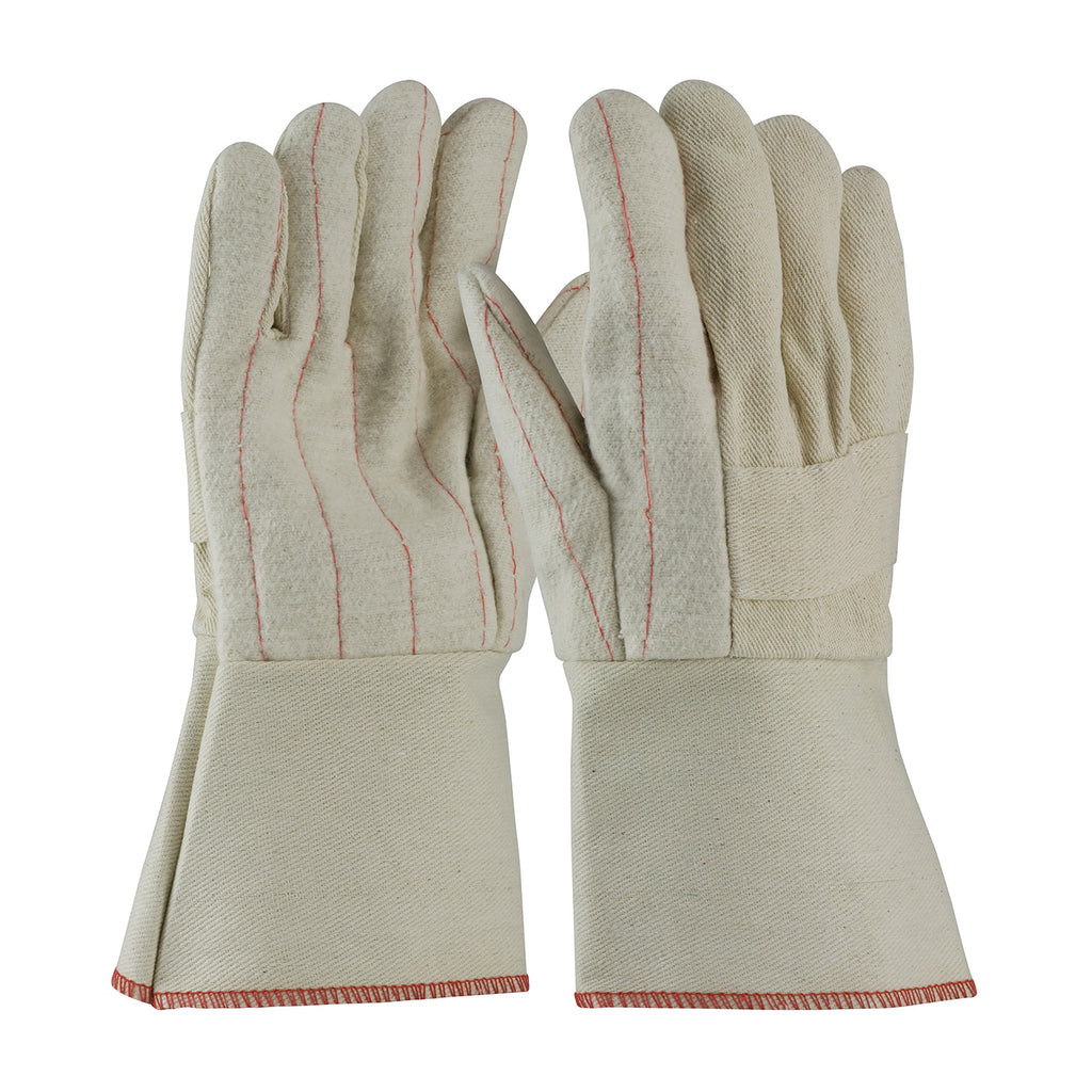 PIP 94-932G 32oz Premium Grade with Three-Layers of Cotton Canvas and Burlap Liner Hot Mill Safety Glove (One Dozen)