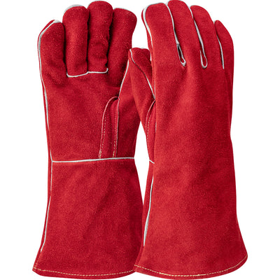 West Chester 9400 Ironcat Select Shoulder Split Cowhide Leather Welder's Glove with Cotton Liner and Kevlar Stitching Red (One Dozen)