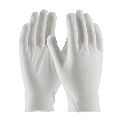 CleanTeam 97-500/10 Premium, Light Weight Cotton Lisle Inspection Glove with Unhemmed Cuff - 10.5