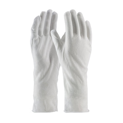 CleanTeam 97-500/14 Premium, Light Weight Cotton Lisle Inspection Glove with Unhemmed Cuff - 14