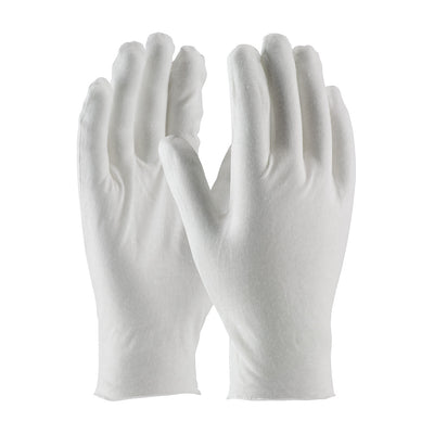 CleanTeam 97-520/10 Medium Weight Cotton Lisle Inspection Glove with Unhemmed Cuff - 10.