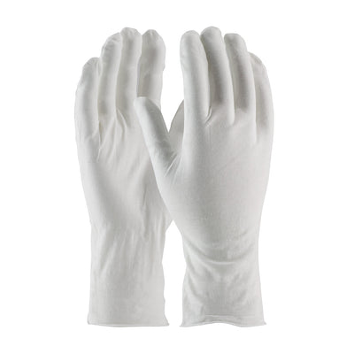 CleanTeam 97-520/12 Medium Weight Cotton Lisle Inspection Glove with Unhemmed Cuff - 12