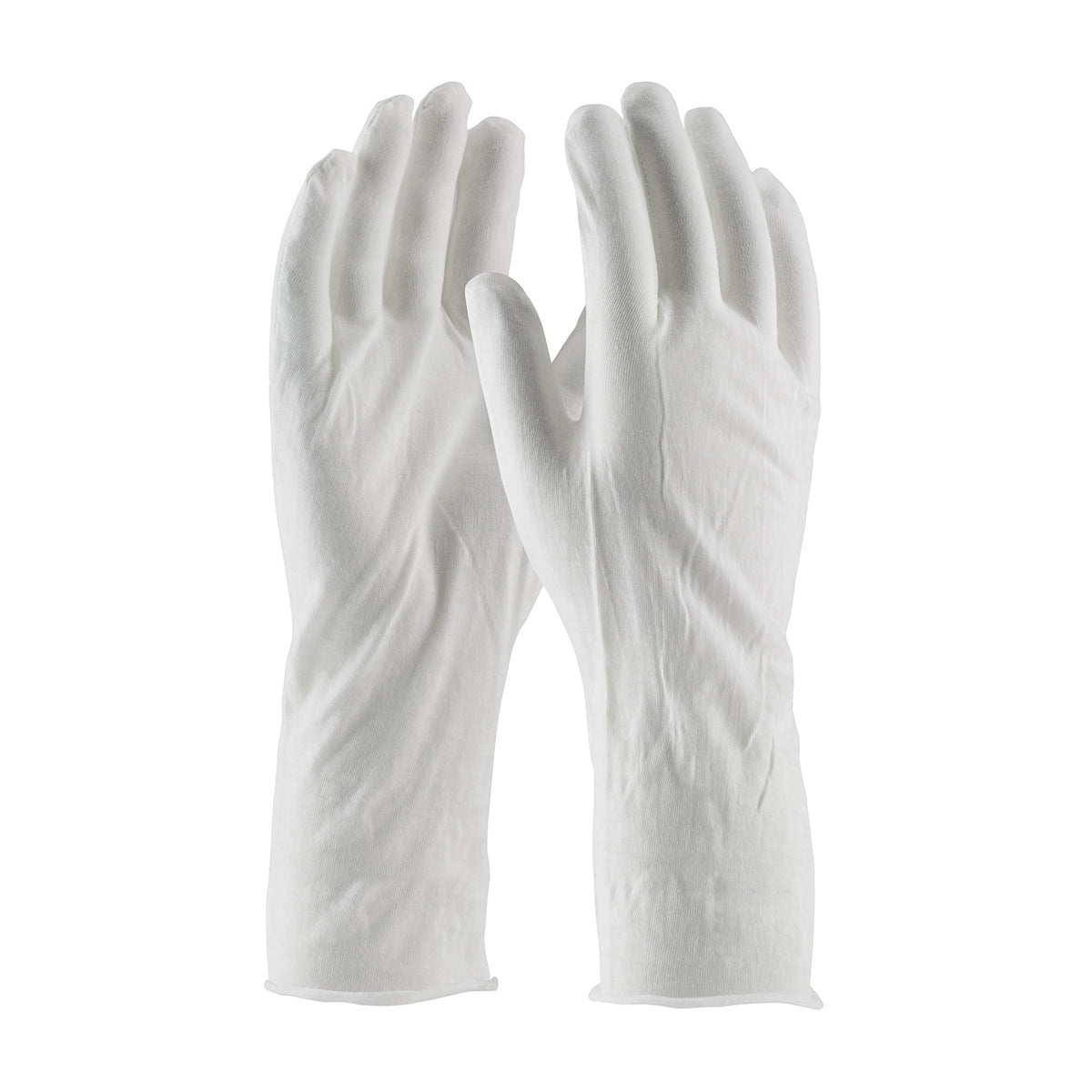 CleanTeam 97-520/14 Medium Weight Cotton Lisle Inspection Glove with Unhemmed Cuff - 14" (One Dozen)