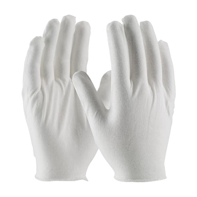 CleanTeam 97-520H Medium Weight Cotton Lisle Inspection Glove with Overcast Hem Cuff - Men's (One Do