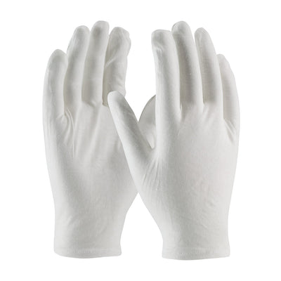 CleanTeam 97-520R Medium Weight Cotton Lisle Inspection Glove with Rolled Hem Cuff - Men's (One Doze