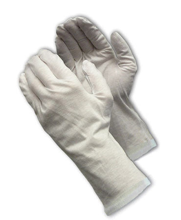 CleanTeam 97-520/12R Medium Weight Cotton Lisle Inspection Glove with Rolled Hem Cuff - 12