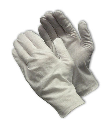 CleanTeam 97-521/10 Medium Weight Cotton Lisle Inspection Glove with Unhemmed Cuff - 10.5