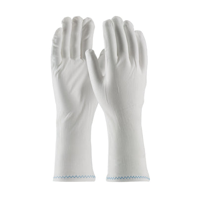 CleanTeam 98-702/12 Stretch Nylon Inspection Glove with Zig-Zag Stitched Rolled Hem - 12