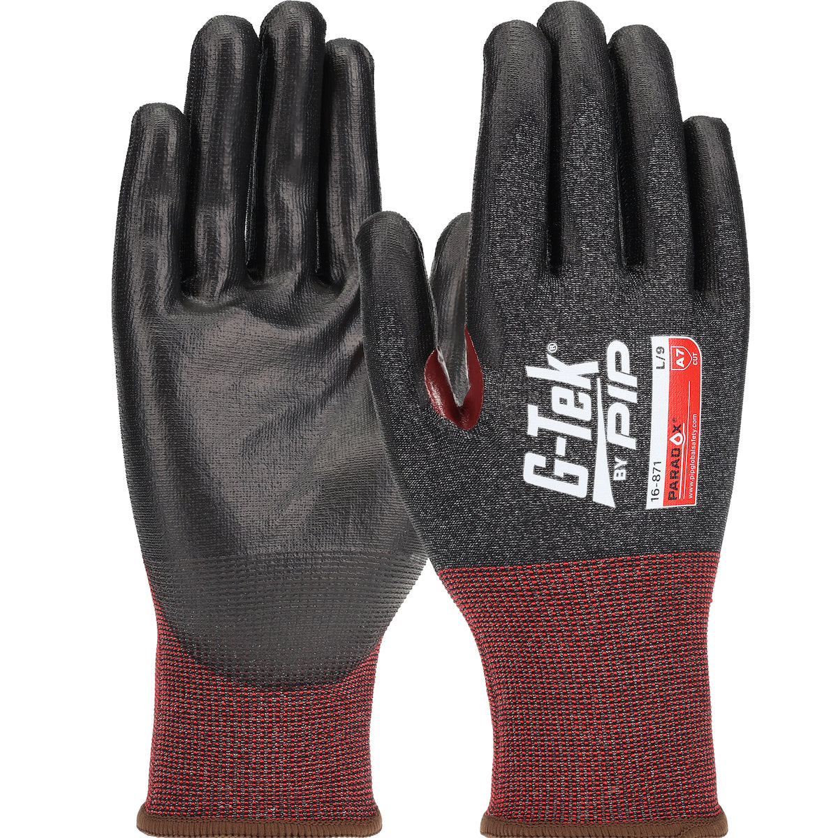 G-Tek 16-871 Seamless Knit PolyKor® Blended Glove with PosiGrip MAX™ Coating on Palm & Fingers - 21 
