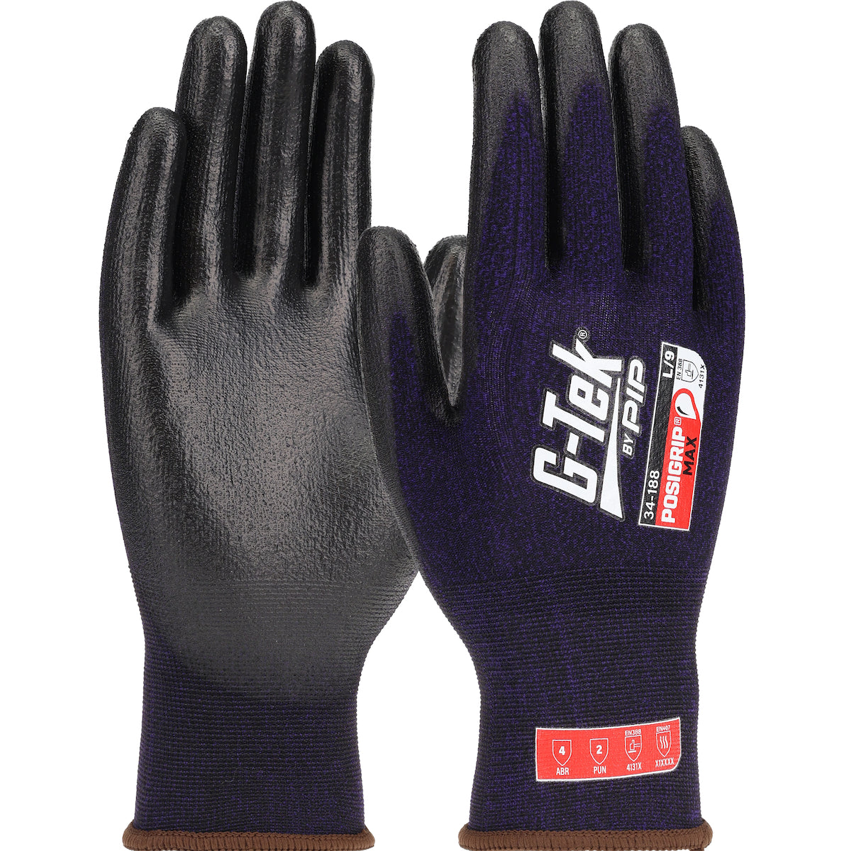 PIP 34-188 Seamless Knit Nylon/Spandex Blended Glove with PosiGrip MAX™ Coating on Palm & Fingers - 