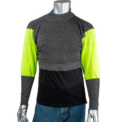 Kut Gard P150SP-2CM-HVB-TL Blended Cut Resistant Pullover with Hi-Vis Sleeves and Thumb Loop