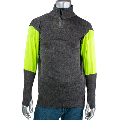 Kut Gard PJG145-3CM-HVB-TH Blended Cut Resistant 1/4 Zip Pullover with Thumb Holes