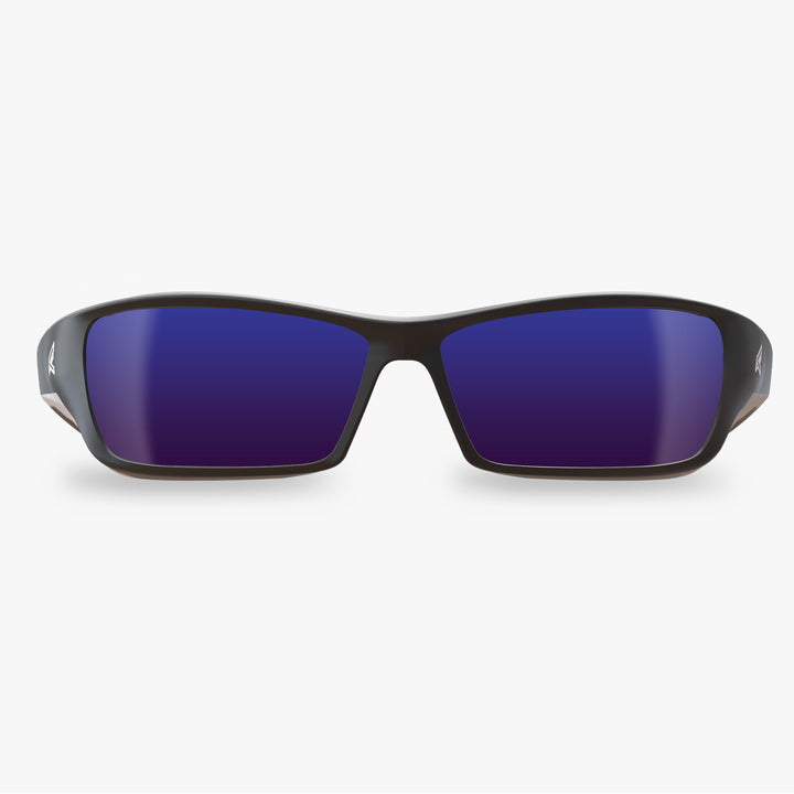 Edge Eyewear Reclus SR118  Black Frame Blue Mirror Lens Safety Glasses