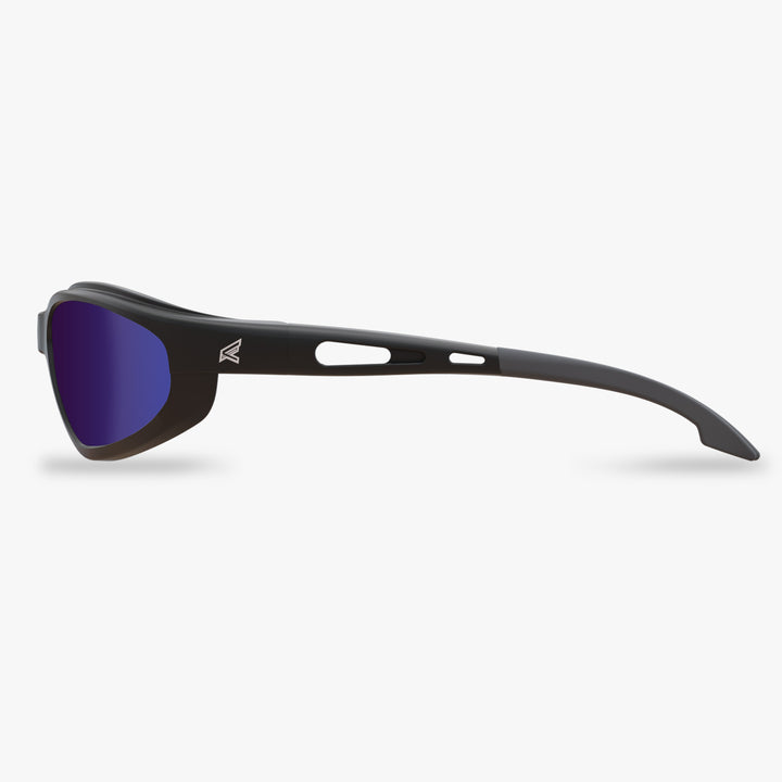 Edge Eyewear Dakura TSMAP218 Black Frame, Polarized Aqua Precision Blue Mirror Lens Glasses