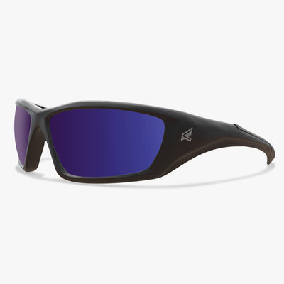 Edge Eyewear Robson TXRAP418 Black Frame, Polarized Aqua Precision Blue Mirror Lens Safety Glasses