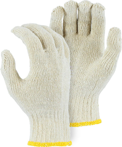 Majestic 3805 Medium Weight Cotton/Poly String Knit Glove White, Small (One Dozen)