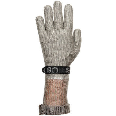 US Mesh USM-1305 Stainless Steel Mesh Glove with Adjustable Snap-Back Strap Closure - Forearm Length