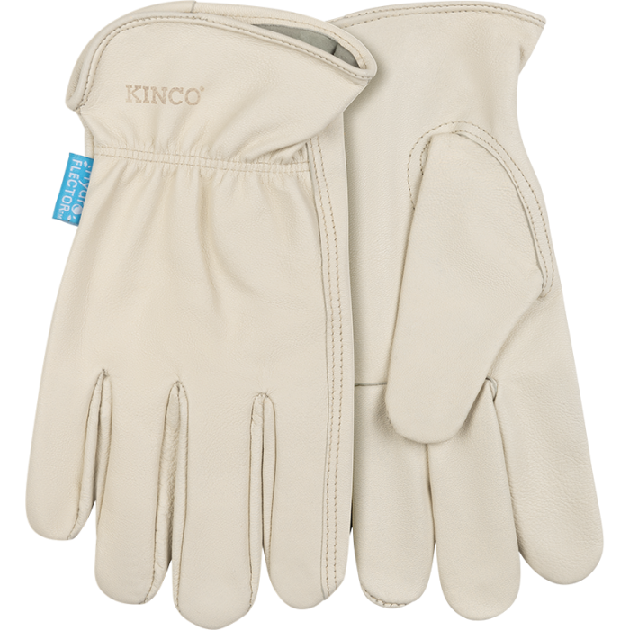 Kinco 392P HydroFlector Cream aquaHIDE Water-Resistant Premium Full Grain Goatskin, Easy-On Keystone Thumb Glove Cuff (3 Pair) - image 1