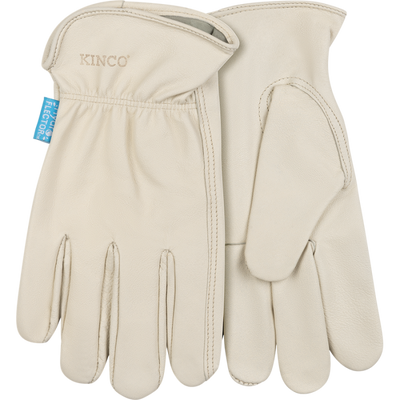 Kinco 392P HydroFlector Cream aquaHIDE Water-Resistant Premium Full Grain Goatskin, Easy-On Keystone Thumb Glove (One Dozen) Cuff