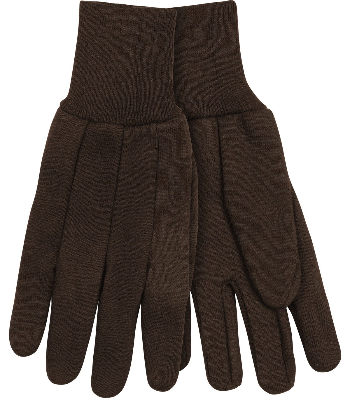 Kinco 820 Kids' Brown 8 oz. Jersey Polyester-Cotton Blend Knit Wrist Straight Thumb Design (Kids Medium) (One Dozen) - alternate view 1