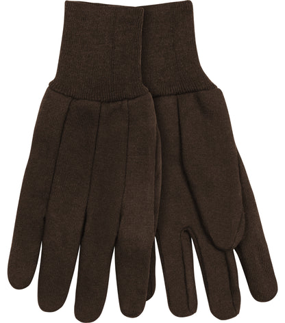 Kinco 820 Kids' Brown 8 oz. Jersey Polyester-Cotton Blend Knit Wrist Straight Thumb Design (Kids Medium) (One Dozen) - alternate view 1