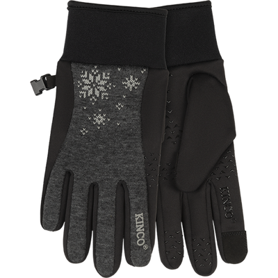Kinco 2960W Women's Lightweight Fleece Stretch-Fit Neoprene Cuff Wing Thumb, Touch-Screen Compatible Glove (One Dozen)
