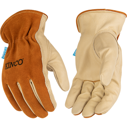 Kinco 355P HydroFlector Russet Premium aquaHIDE Water-Resistant Easy-On Cuff Keystone Thumb Glove (3 Pair) - image 1