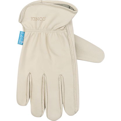 Kinco 392P HydroFlector Cream aquaHIDE Water-Resistant Premium Full Grain Goatskin, Easy-On Keystone Thumb Glove Cuff (3 Pair) - image 3