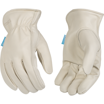 Kinco 392P HydroFlector Cream aquaHIDE Water-Resistant Premium Full Grain Goatskin, Easy-On Keystone Thumb Glove Cuff (3 Pair) - image 2