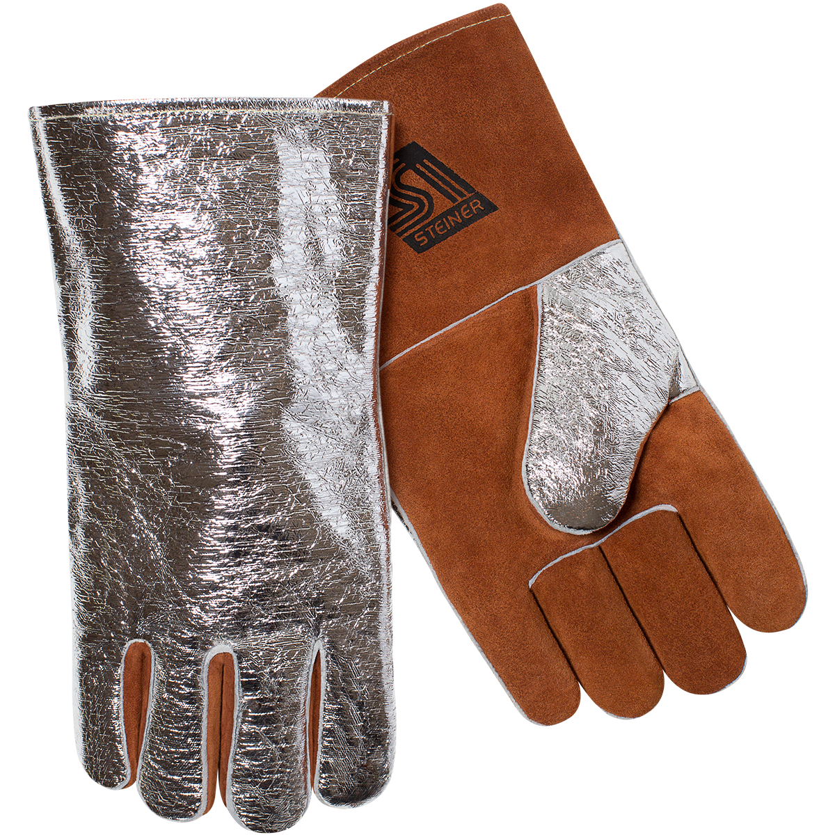 Steiner 02122 Heat Resistor™ Premium Side Split Cowhide Aluminized Back & Thumb Stick Welding Gloves